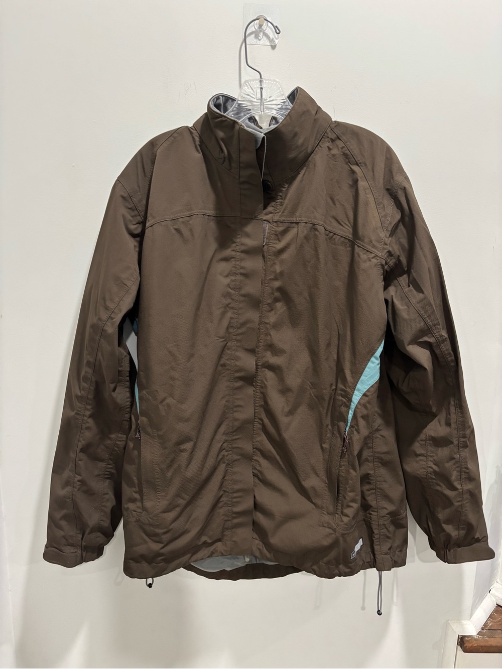 🐞REI Brown Ski Jacket with Aqua Side Panels - Picture 3 of 10